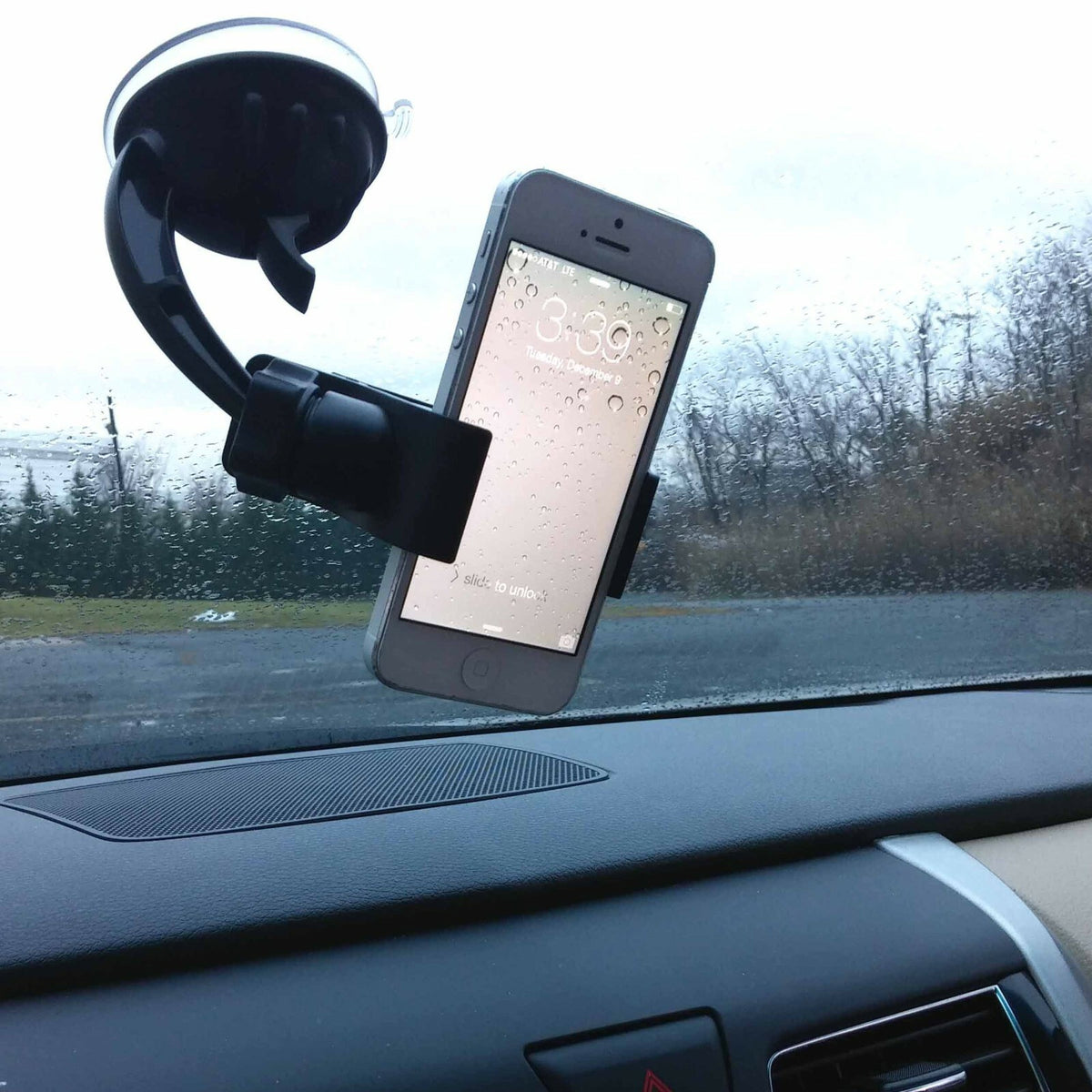 Smartphone Holder for Car Windshield, Suction Mount with 360 Degree Rotation