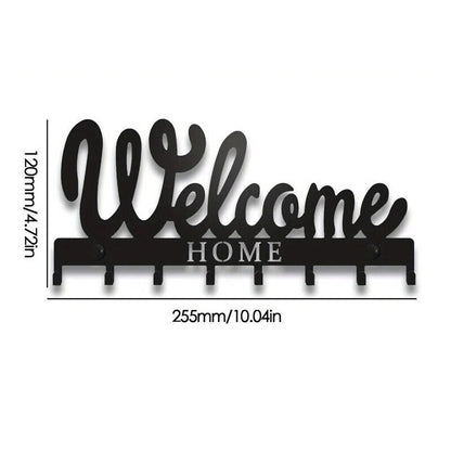 1pc Key Holder, Metal Keys Holder, Wall Mounted WELCOME Design Style Key Rack