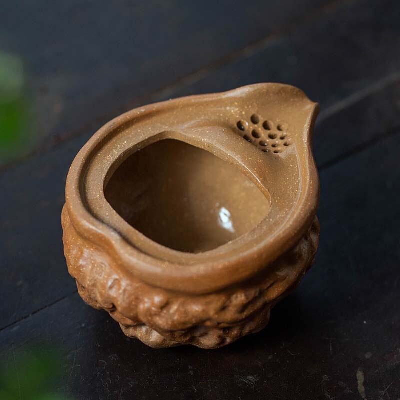 Handmade Tea Pot Cup Yixing Zisha Duan Clay Walnut Design Health Care Tea Set