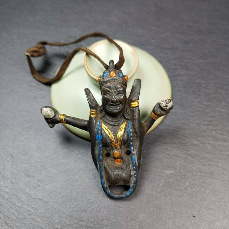 Acient Tibetan Buddhist Statue Shangpakagyu White Dakini Khechari Kachod Karmo