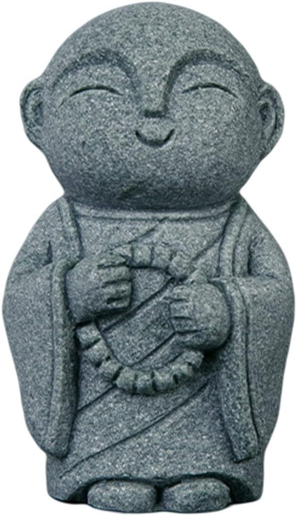 Handmade Praying Japanese Buddha Feng Shui Statue Sandstone Miniature Figurine