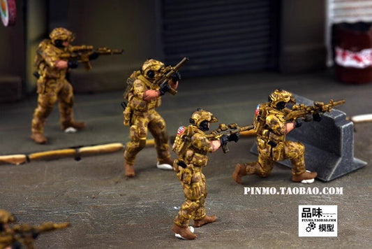 Homemade 1/72 U.S. Navy SEALs 6-Persons Team Finished Painted Model Ornament
