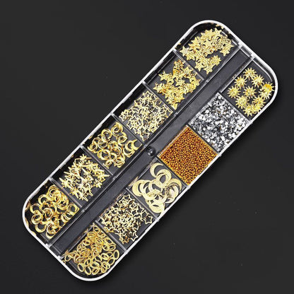 Nail Art Decor 12Design Box 3D Irregular Abalone Seashell Fragment Flakes Charms
