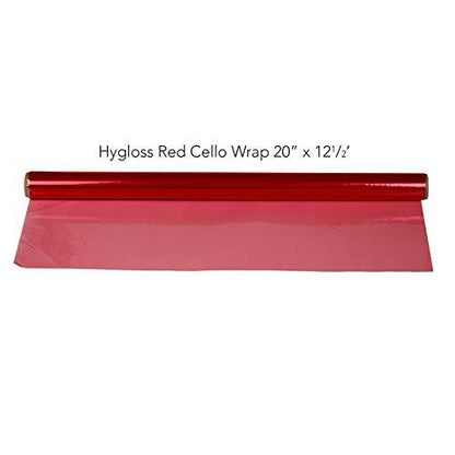 Hygloss Red Cellophane Wrap, 12½ Foot Roll, 20" Width (71502)