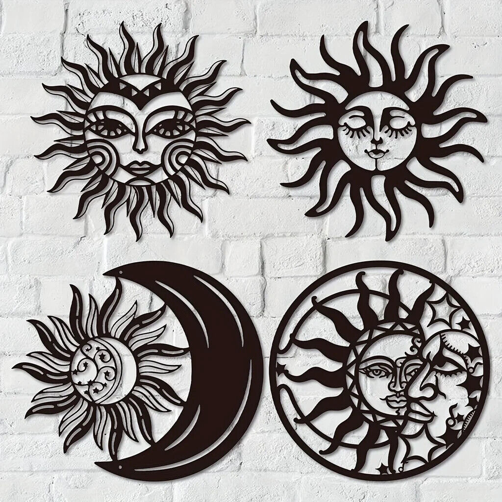 1pc Metal Sun And Moon Wall Decor,Metal Wall Art For Living Room Sculpture