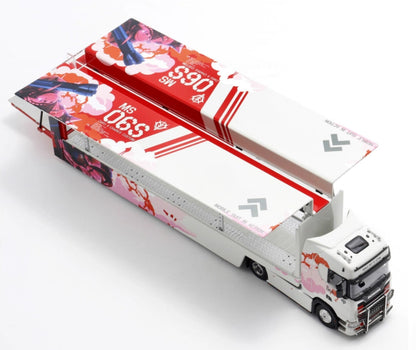 1:64 26CM KENGFAI Scania Transport Vehicles Maxwell 2 Deck Truck Diecast Model