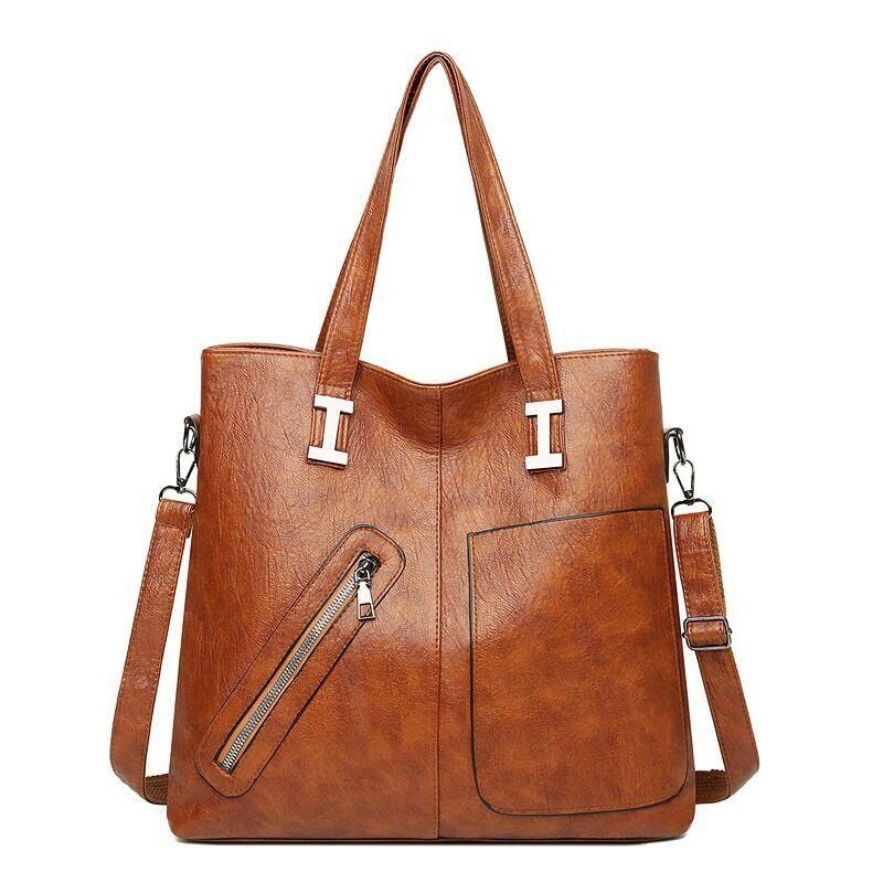 Luxury Handbags Letter Pu Leather Women Shoulder Bags Big Capacity Crossbody Bag