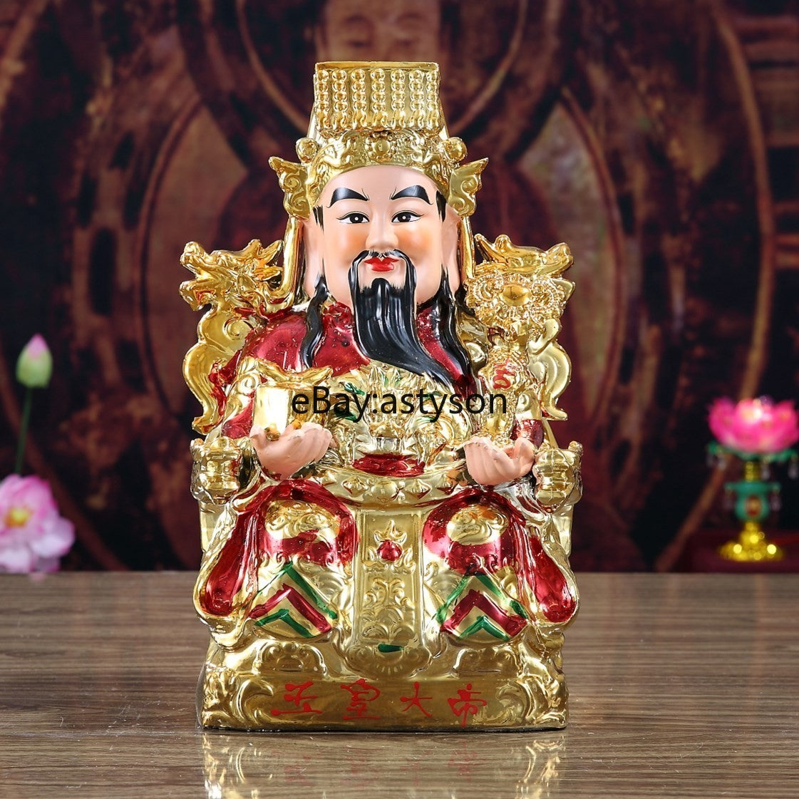 Chinese Ceramic Jade Emperor Queen Mother Goddess Statue Household Ornaments