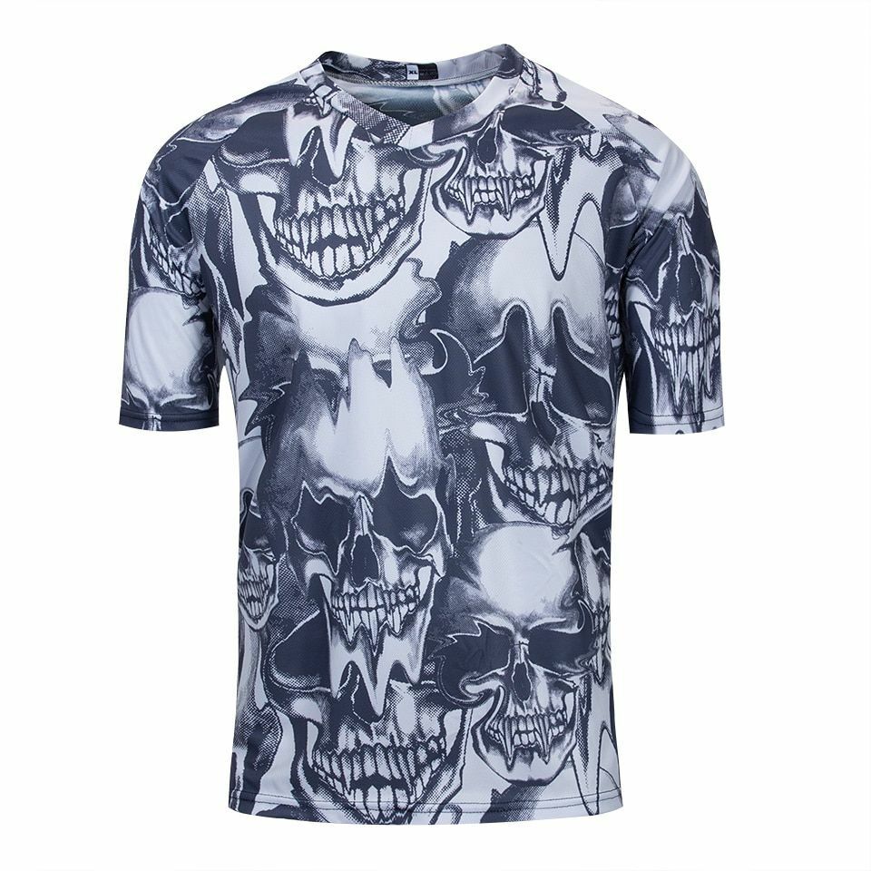 Downhill Jersey Skull Men Mountain Bike Offroad MX Cycling Clothes MTB Bicycle