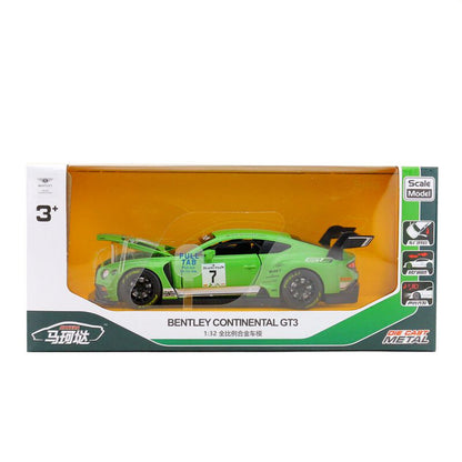 1:32 Diecast Bentley GT3 Racing Car Metal Car Model Toy Pull Back Sound Light