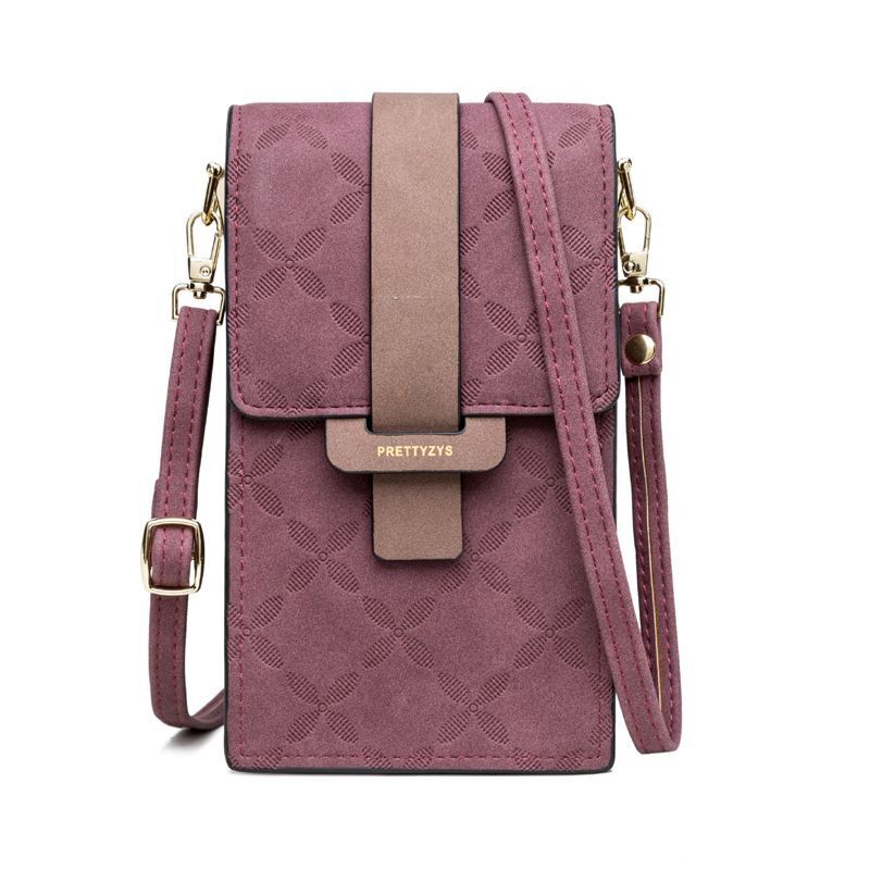Wallet Flower Petals Plaid Shoulder Bag Messenger Flap Purse Multi-Card Holder