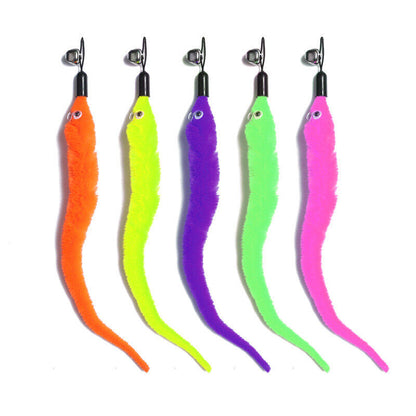 5Pcs Cat Teaser Toy No Wand Plush Colorful Kitten Replacement With Bell Training