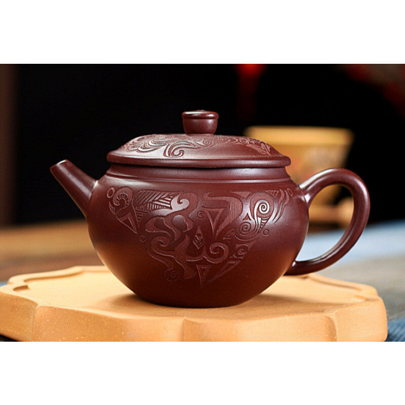 5.2" Chinese Yixing Zisha Pottery Purple Clay 210cc Handmade Kung Fu Teapot 云水禅心
