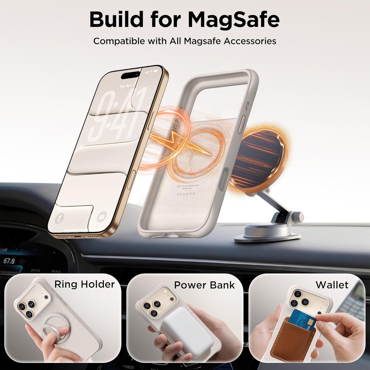 Magnetic for Iphone 17 Pro Case 6.3", Compatible with Magsafe, [Integrated Silic