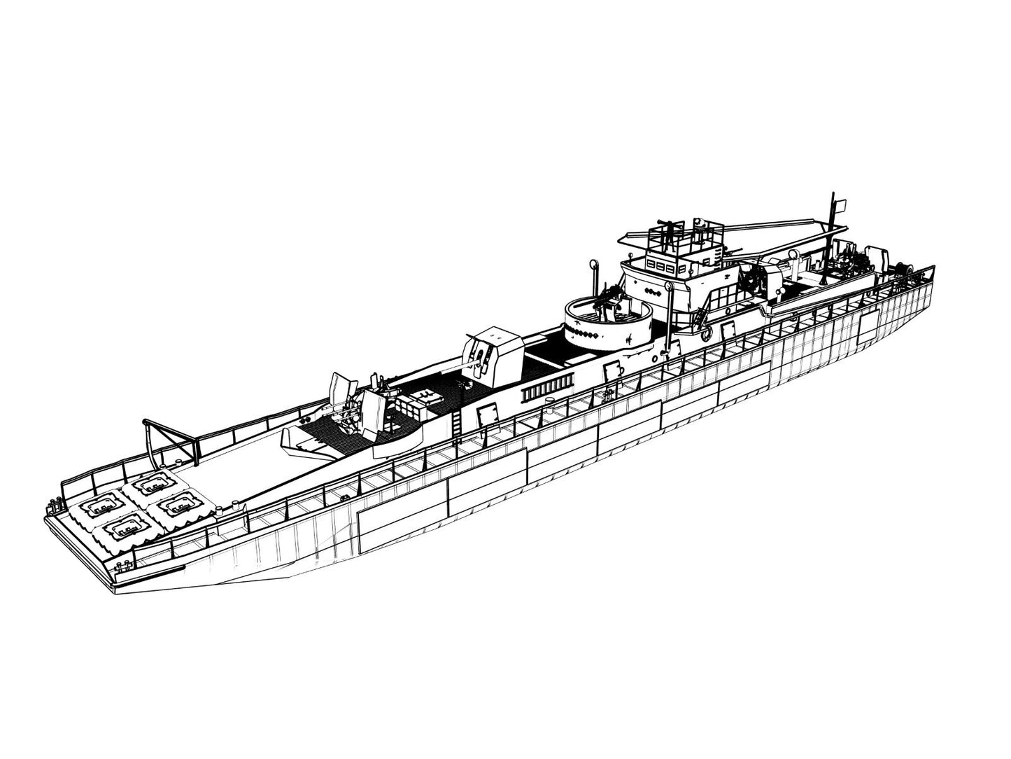 SSMODEL 1/200 Military Model Kit German D1-Class Artillery Pontoon