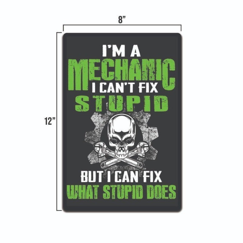 Mechanic Rules Tin Sign 8x12 Funny Metal Garage Shop Decor for Auto Mechanic Man