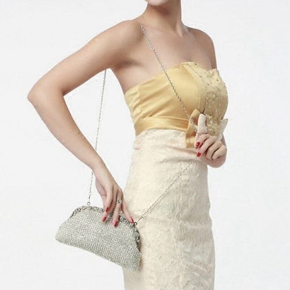 Chain Evening Bag Silver Wedding Bags Bride Women Party Handbag Clutch