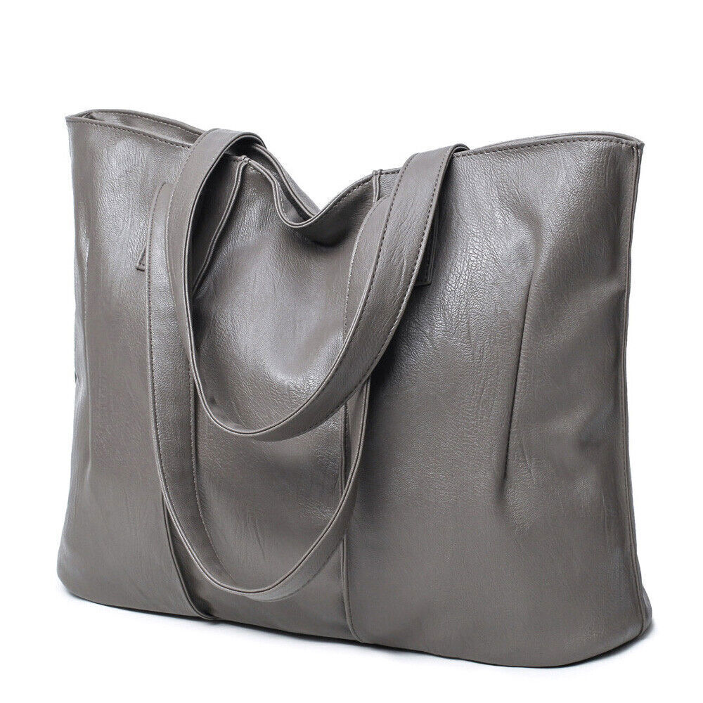 Ladies PU Handbag Large Capacity Tote Bag Women Travel Lightweight Multi Pockets