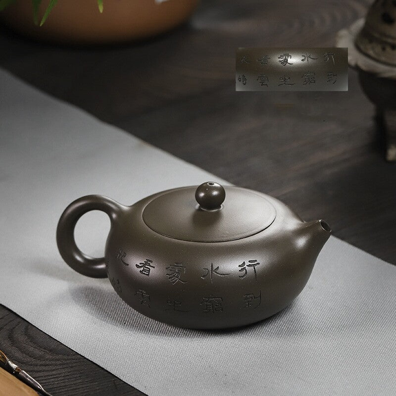 rare original ore real yixing zisha tea pot handmade master pot shrimp carved