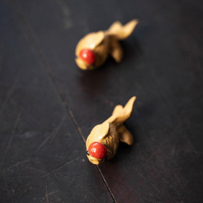 Purple Sands Mini Goldfish Tea Pet 2.8cm 1.2in Kung Fu Tea Tray Accessories