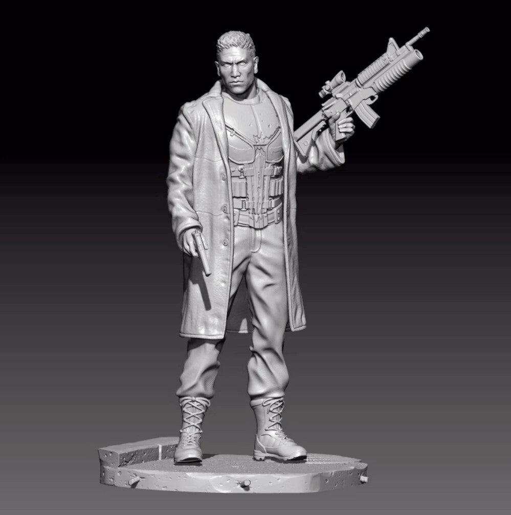 1/18 resin figure model kit Punisher 3D printing Unassembled Unpainted