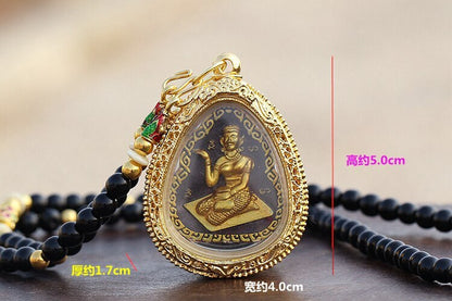 Temple Talisman Wealth Money GOOD LUCK BLESS Buddha Pendant Amulet Belief