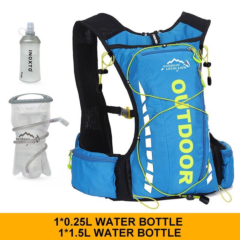Cycling Backpack Men Women Nylon Bag Hiking Camping 250ml 1.5L Water Bag
