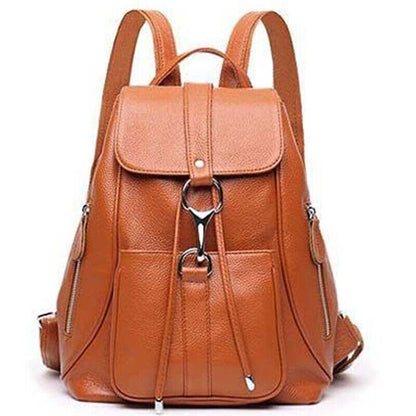 Genuine Leather Women's Backpack Travel Bag Rucksack Shoulder Bag School Bag