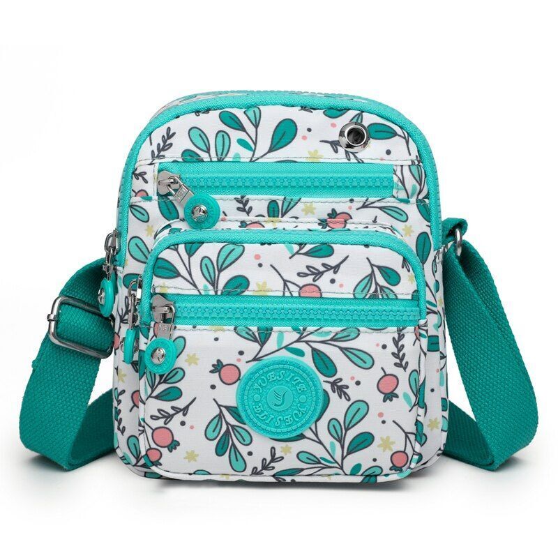 Nylon Printing Shoulder Bags Elegant Crossbody Travel Fashion Zipper Pocket Bag