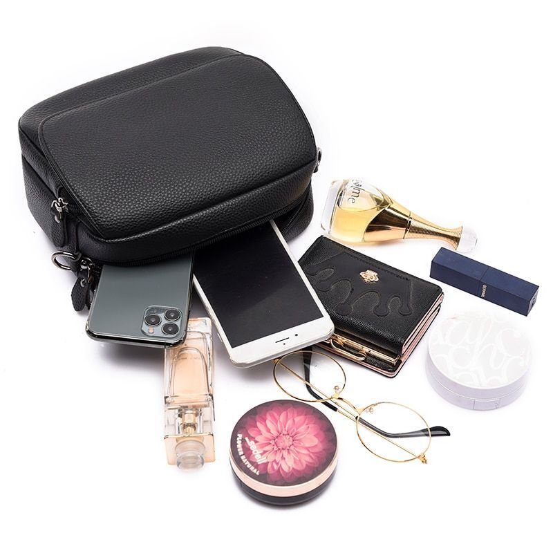 Genuine Leather Real Cowhide Bag Small Shoulder Purse Crossbody Bags Handbags