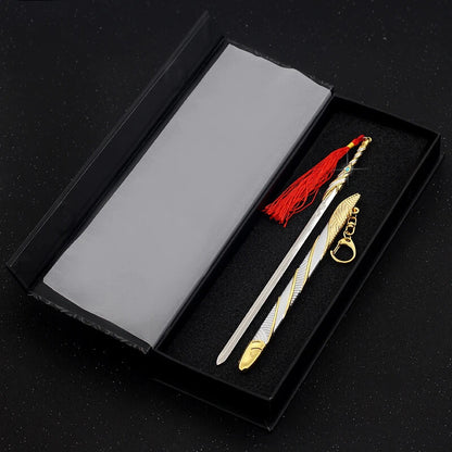 Sword In White Cosplay Props Antiquity Sword Keychain Weapons Blade Keyring