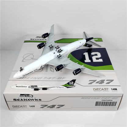 1:400 JC Wings SEAHAWKS BOEING B747-8 Passenger Airplane Diecast Model