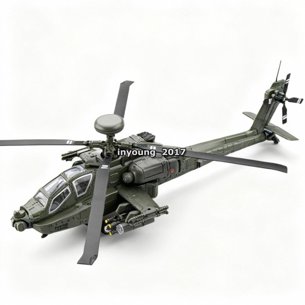 Boeing AH-64D Apache Helicopter Model Diecast Army Military Toy Airplane Green