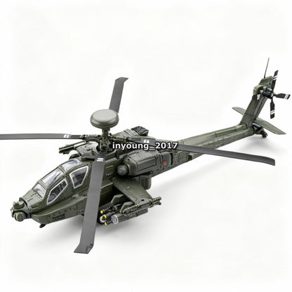 Boeing AH-64D Apache Helicopter Model Diecast Army Military Toy Airplane Green