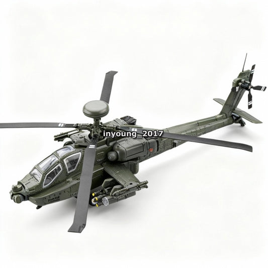 Boeing AH-64D Apache Helicopter Model Diecast Army Military Toy Airplane Green