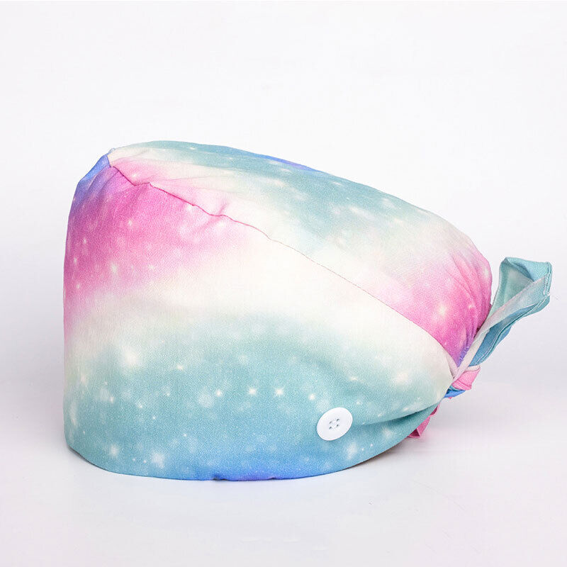 Surgical Cap Baotou Cap Fashion Floral Nurse Doctor Hat Buckle Classic Printing
