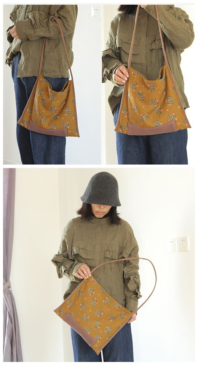 Fashion Cotton Soft Cloth Boho Chic Floral Slouchy Hobo Bag Shoulder Handbag 1PC