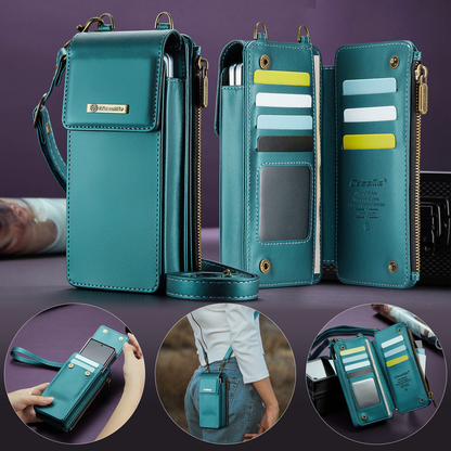 Crossbody Wristlet Wallet Case PU Leather for Samsung Galaxy Z Fold 3/4/5/6/7/8