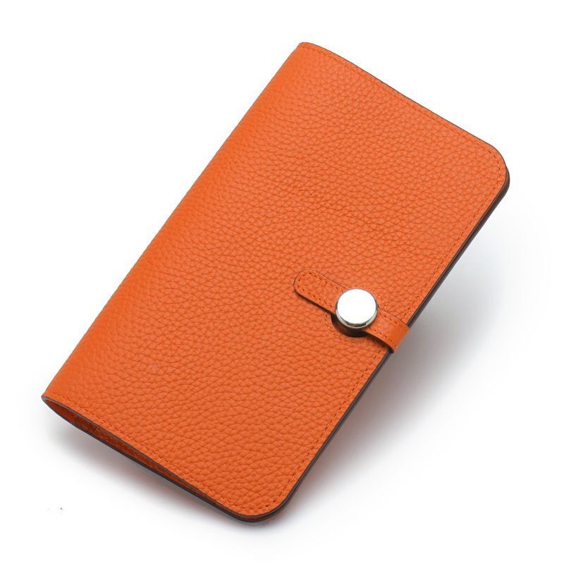 Genuine Leather Passport Cover Unisex Organizer Wallet Long Purse Hasp Money Bag