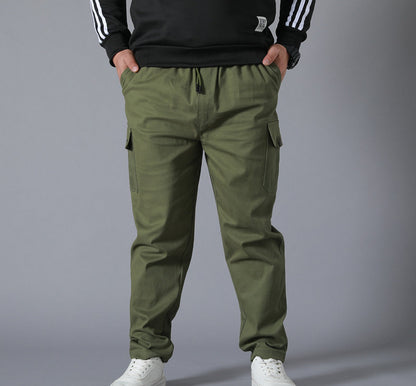 Men's Straight Baggy Casual Pants Large Size Overalls Outdoors Comfort Trousers