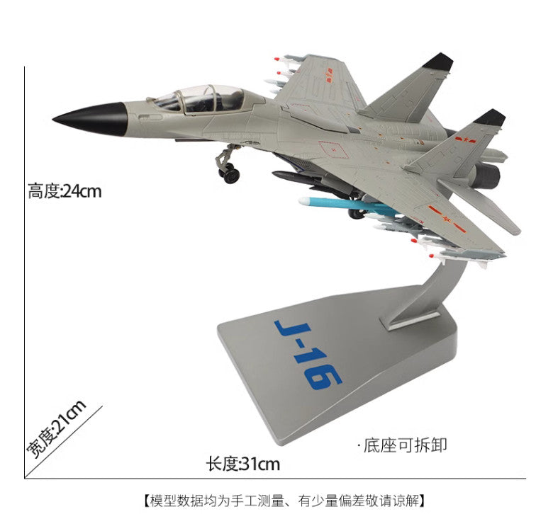 1:72 31CM J-16 Fighter Bomber Plane Diecast Airplane Military Aircraft Model