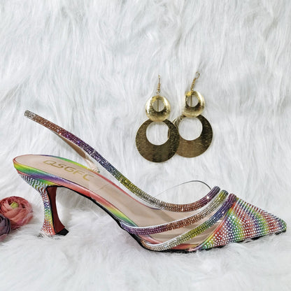 Gold Comfortable Pointed Toe Noble Ladies Shoes Bag Wedding A Pair Of Shoes