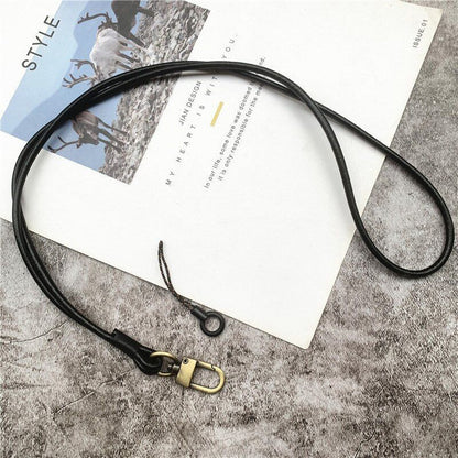 Mobile Phone Straps Cowhide Lanyards Key Leather Card Badge Neck Sling Band 50cm