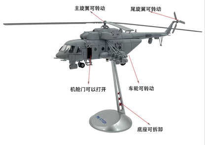 1:48 52CM China Mi-171Sh Military Transport Aircraft Helicopter Diecast Model