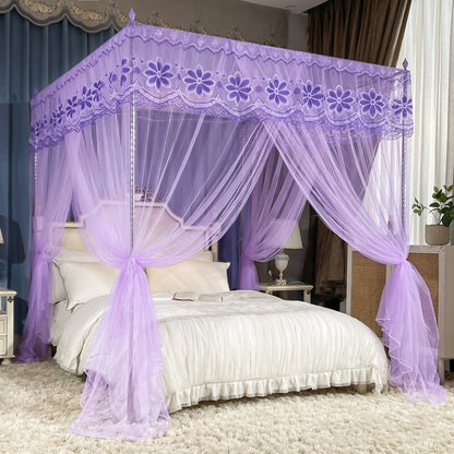 Bed Canopy Anti Mosquito Bed Netting Embroidered Valances With Frames Queen King