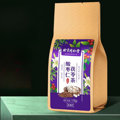 北京同仁堂Poria Jujube Seed Tea Promote Sleep insomnia 茯苓酸枣仁玫瑰大枣百合栀子桑葚大麦助眠安神失眠多梦300g