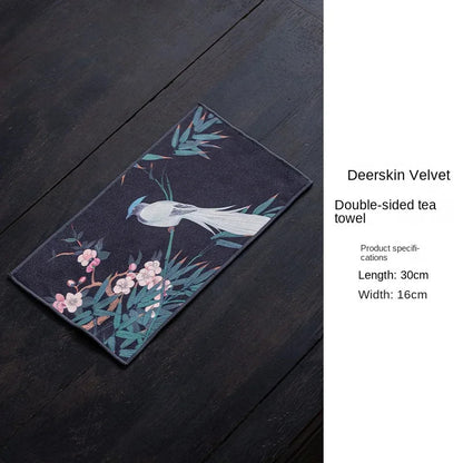 Tea Towel Tea Table Towel Rag Light Luxury Chinese Absorbent Pot Towel Tea Mat