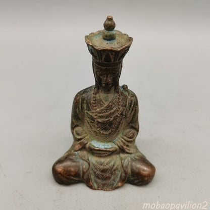 Collected Old Art Bronze Handmade Buddha Tang Monk Figure Statue Netsuke Tea Pet