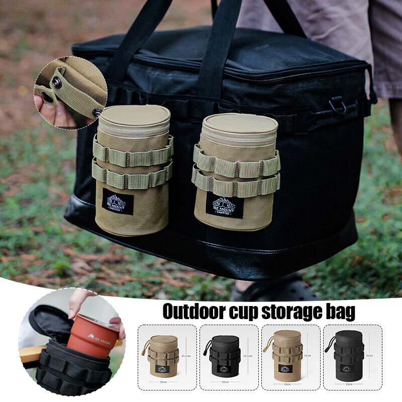 Outdoor Tactical Camping Tea Beer Cup Storage Bag Water Bottle Holder Hangable