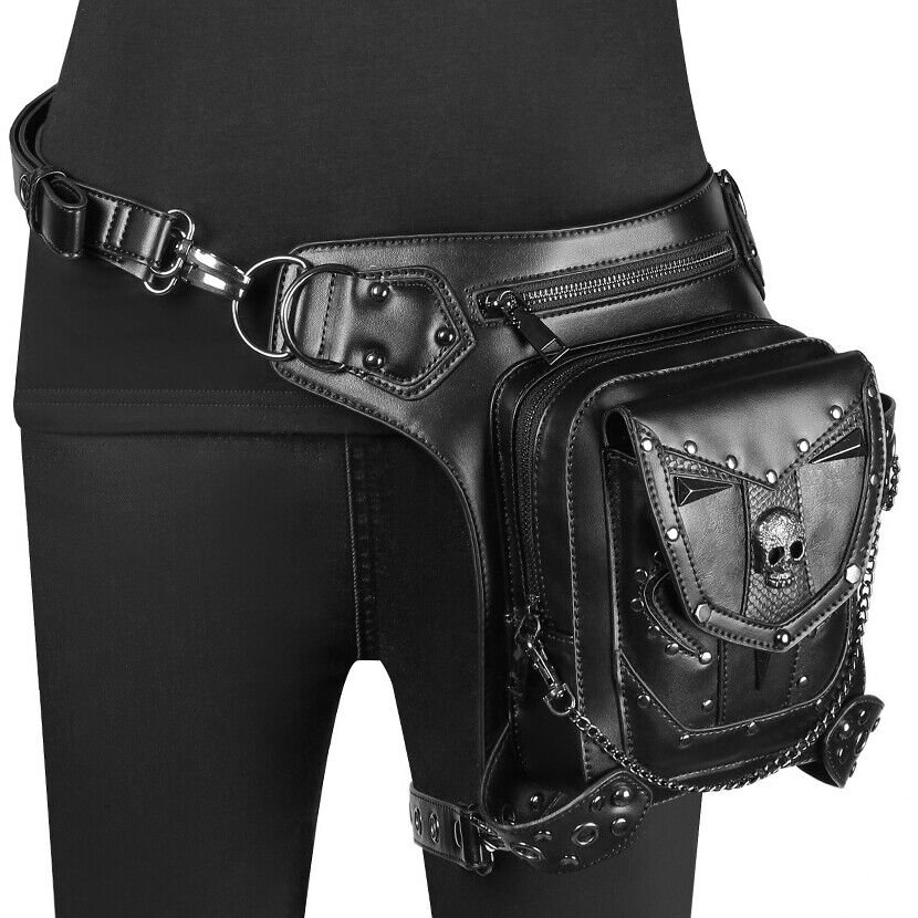 Lady's Leather Leg Drop Belt Bag Punk Motorcycle Bag Thigh Hip Waist Fanny Pack
